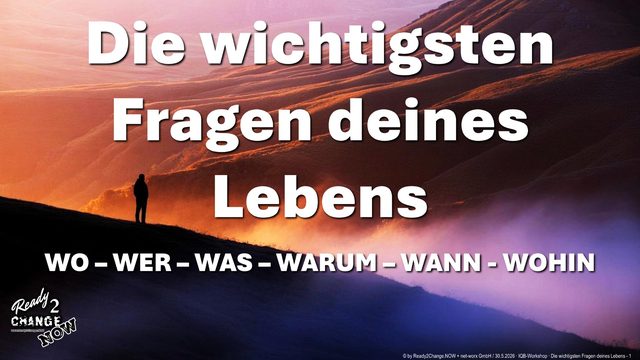 Die wichtigsten Fragen deines Lebens — erste Folie